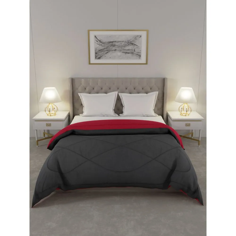 Jaipur Fabric Red-Grey Double Bed Comforter