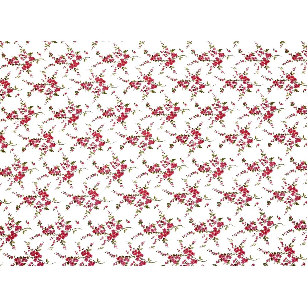 Jaipur Fabric Red Motif Floral Print Cotton Single Bedsheet
