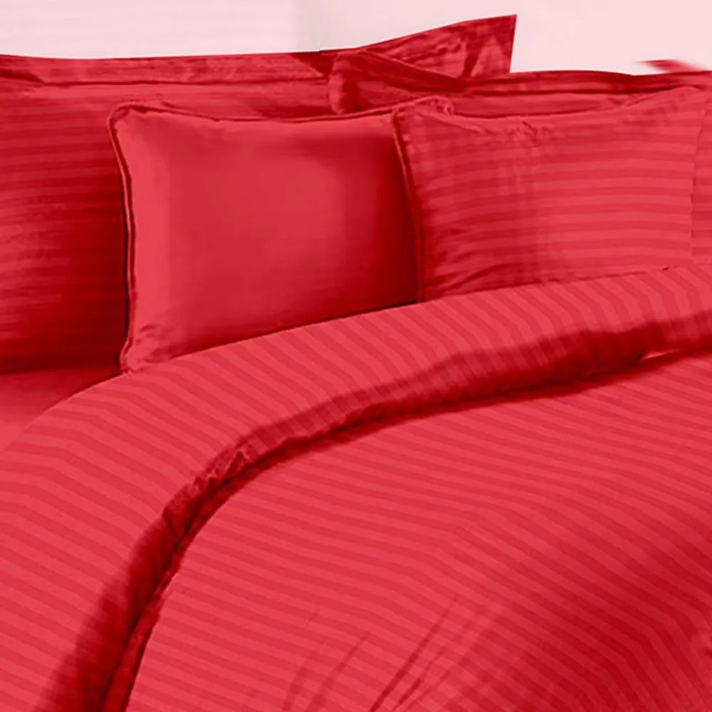 Jaipur Fabric Self Design 300 TC King Size Pure Cotton Satin Slumber Double Bedsheet With 2 Pillow Covers Navy Blue