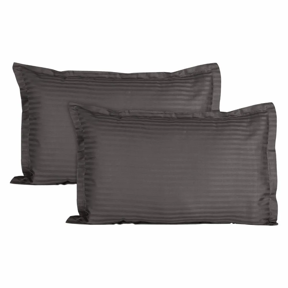 Jaipur Fabric Self Design 300 TC King Size Pure Cotton Satin Slumber Double Bedsheet With 2 Pillow Covers Navy Blue