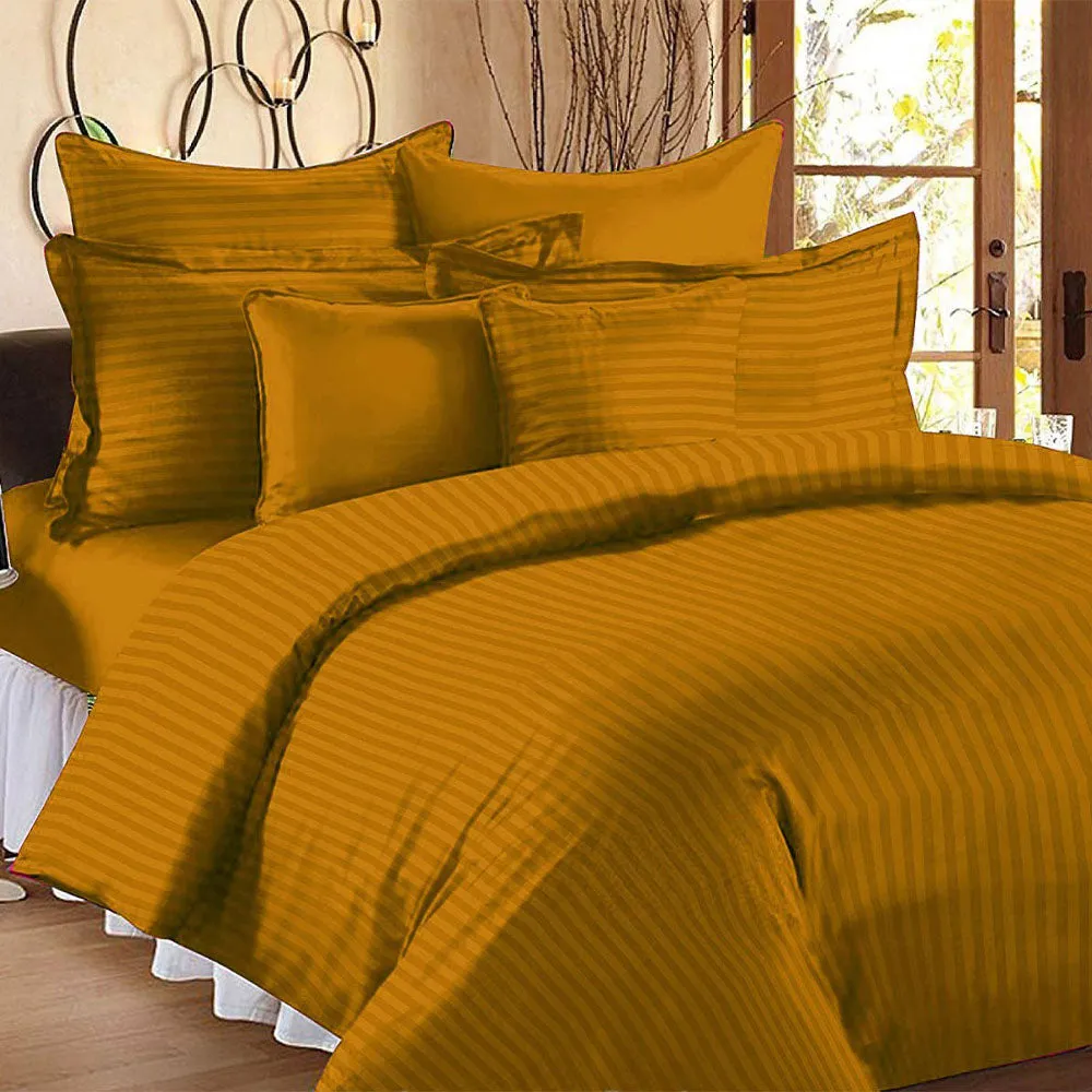 Jaipur Fabric Self Design 300 TC King Size Pure Cotton Satin Slumber Double Bedsheet With 2 Pillow Covers Navy Blue