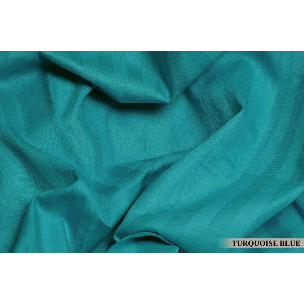 Jaipur Fabric Self Design 300 TC King Size Pure Cotton Satin Slumber Double Bedsheet With 2 Pillow Covers Navy Blue