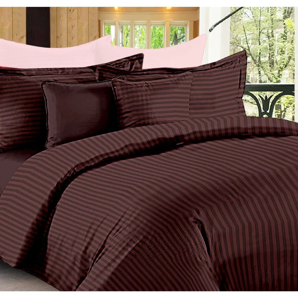 Jaipur Fabric Self Design 300 TC King Size Pure Cotton Satin Slumber Double Bedsheet With 2 Pillow Covers Navy Blue