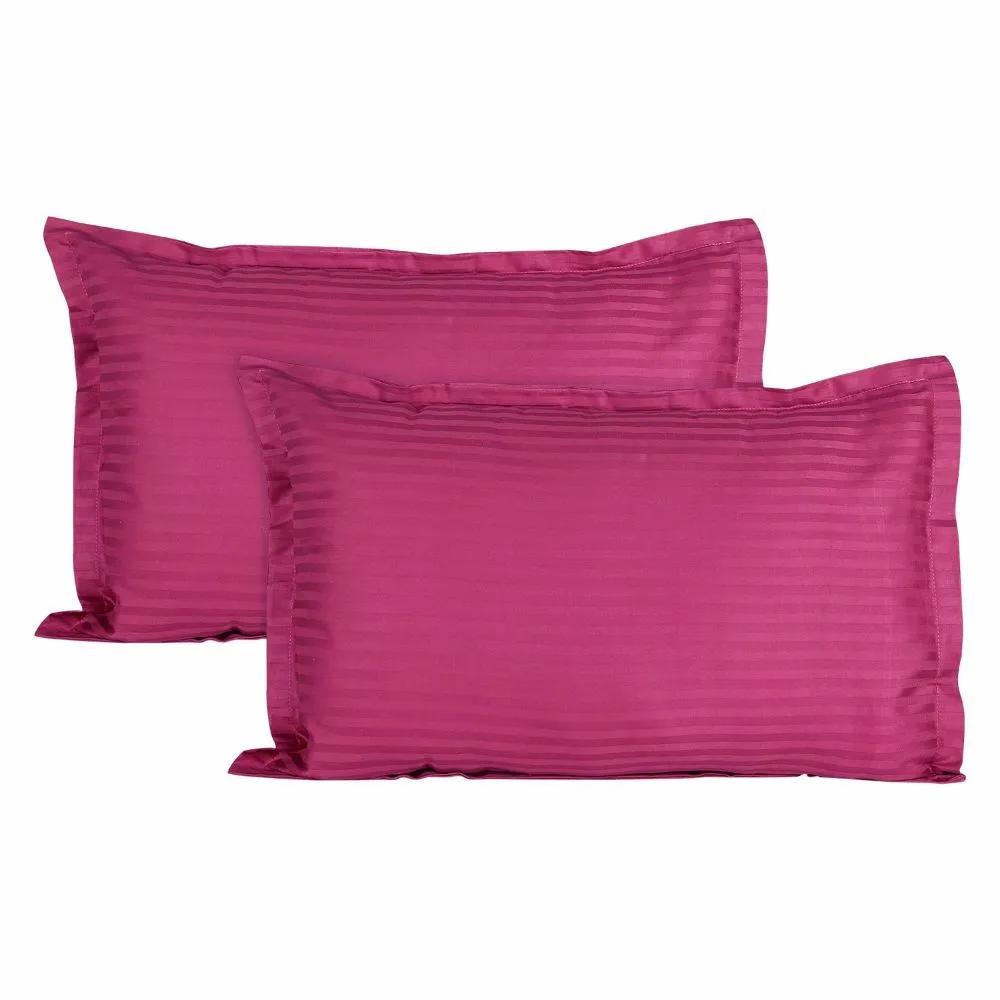 Jaipur Fabric Self Design 300 TC King Size Pure Cotton Satin Slumber Double Bedsheet With 2 Pillow Covers Navy Blue