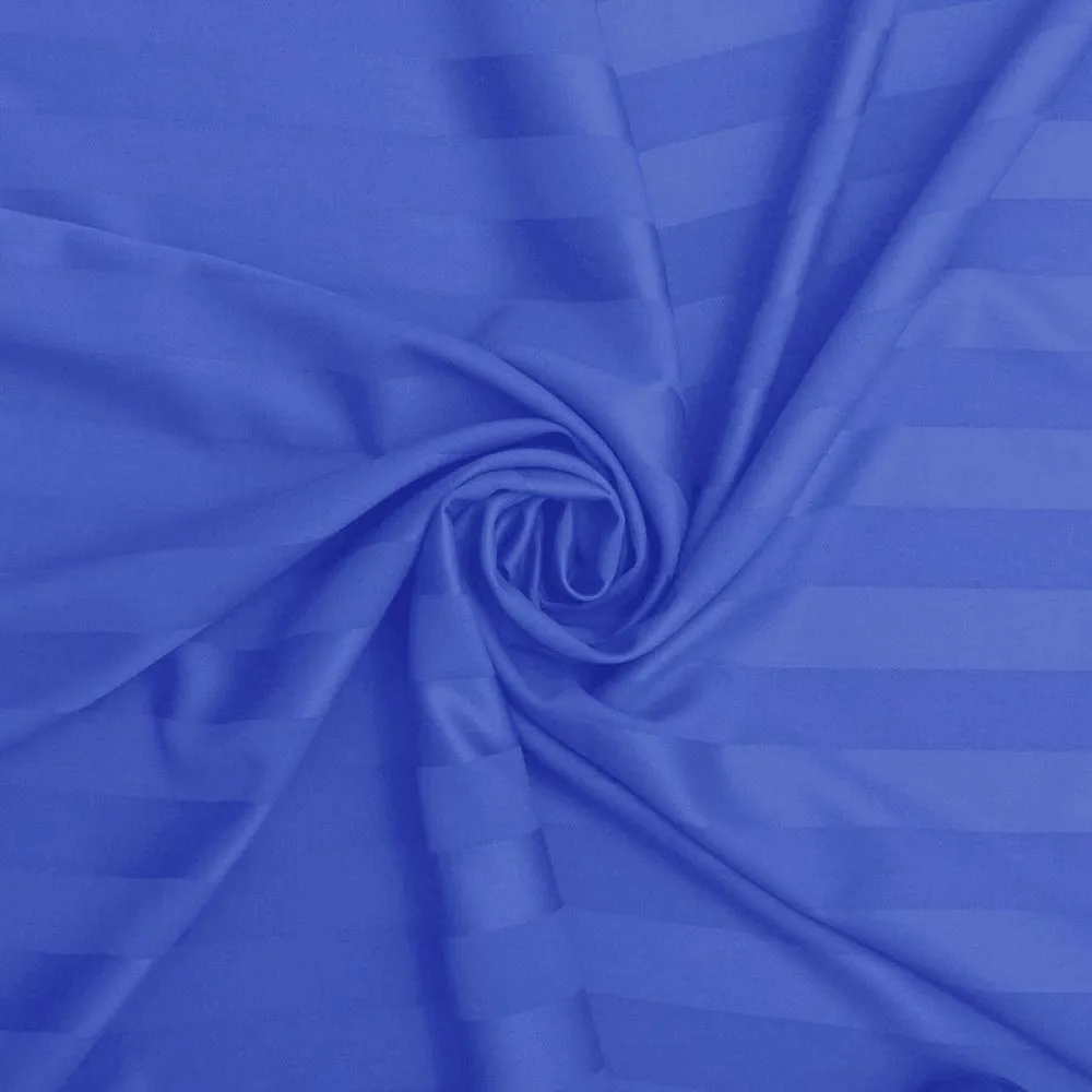 Jaipur Fabric Self Design 300 TC King Size Pure Cotton Satin Slumber Double Bedsheet With 2 Pillow Covers Navy Blue