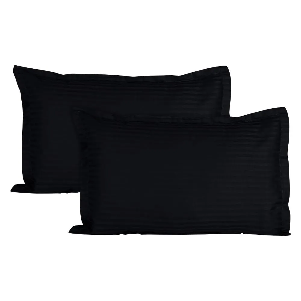 Jaipur Fabric Self Design 300 TC King Size Pure Cotton Satin Slumber Double Bedsheet With 2 Pillow Covers Navy Blue