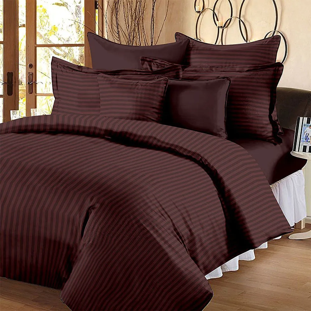 Jaipur Fabric Self Design 300 TC King Size Pure Cotton Satin Slumber Double Bedsheet With 2 Pillow Covers Navy Blue