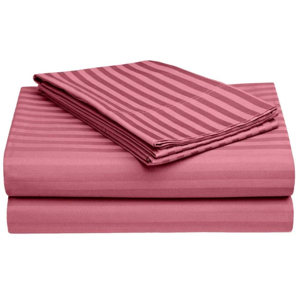 Jaipur Fabric Self Design 300 TC King Size Pure Cotton Satin Slumber Double Bedsheet With 2 Pillow Covers Navy Blue