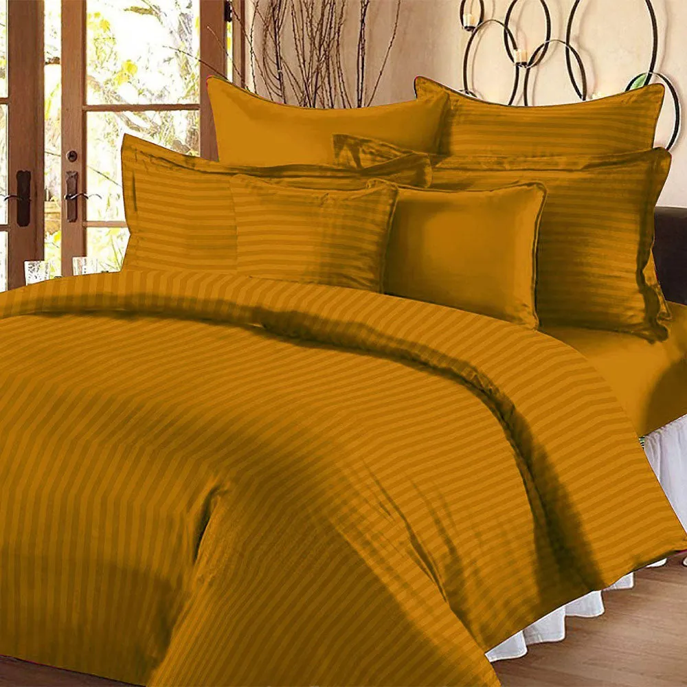 Jaipur Fabric Self Design 300 TC King Size Pure Cotton Satin Slumber Double Bedsheet With 2 Pillow Covers Navy Blue