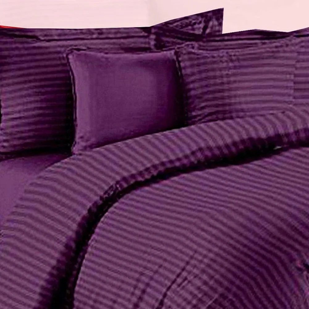 Jaipur Fabric Self Design 300 TC King Size Pure Cotton Satin Slumber Double Bedsheet With 2 Pillow Covers Navy Blue