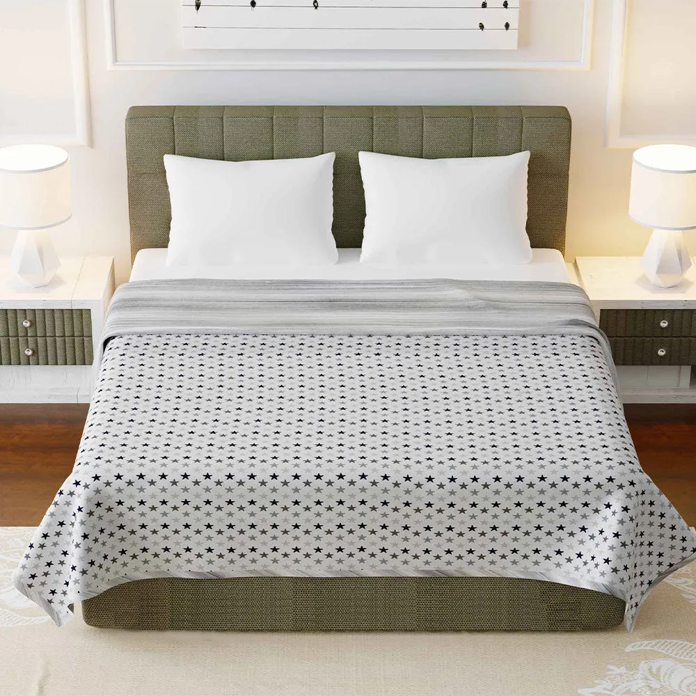 Jaipur Fabric Starry Nights Pure Cotton Reversible Double Bed Summer Blanket Brown Beige