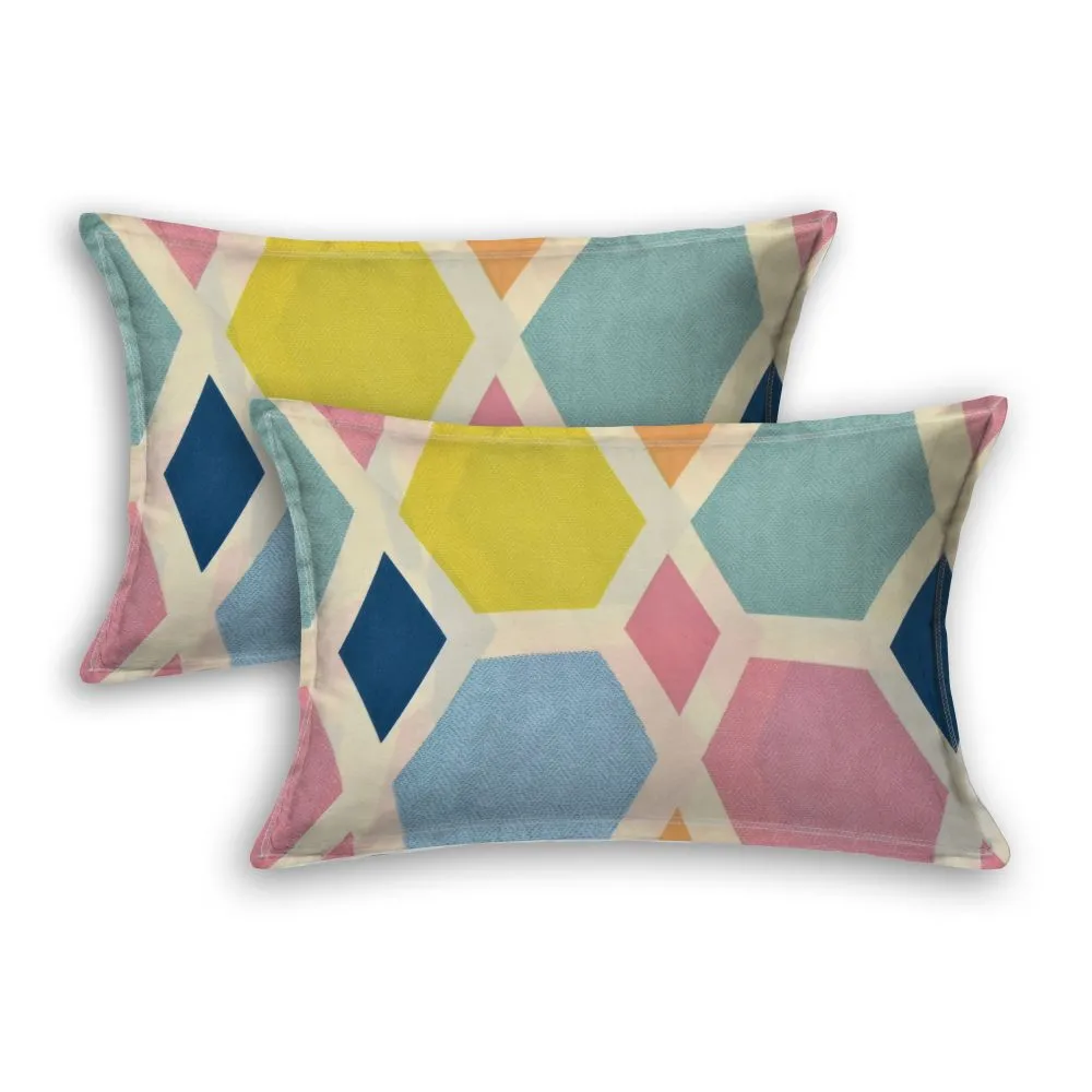 Jaipur Fabric Tessalation Patterned Colorful Super soft Double Bedsheet
