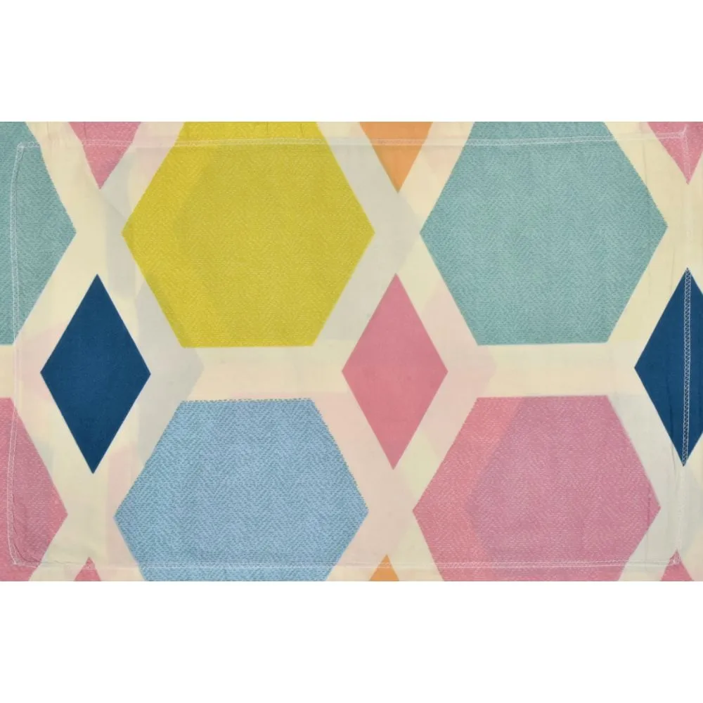 Jaipur Fabric Tessalation Patterned Colorful Super soft Double Bedsheet