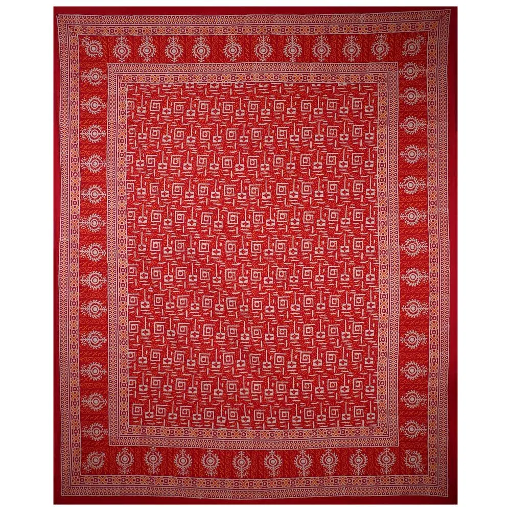 Jaipur Fabric The Good Omen Hand Block Print Cotton Double Bedsheet