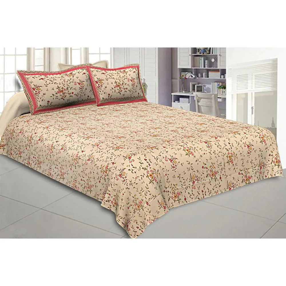 Jaipur Fabric Tiny Floral Congregation Pure Cotton Double Bedsheet
