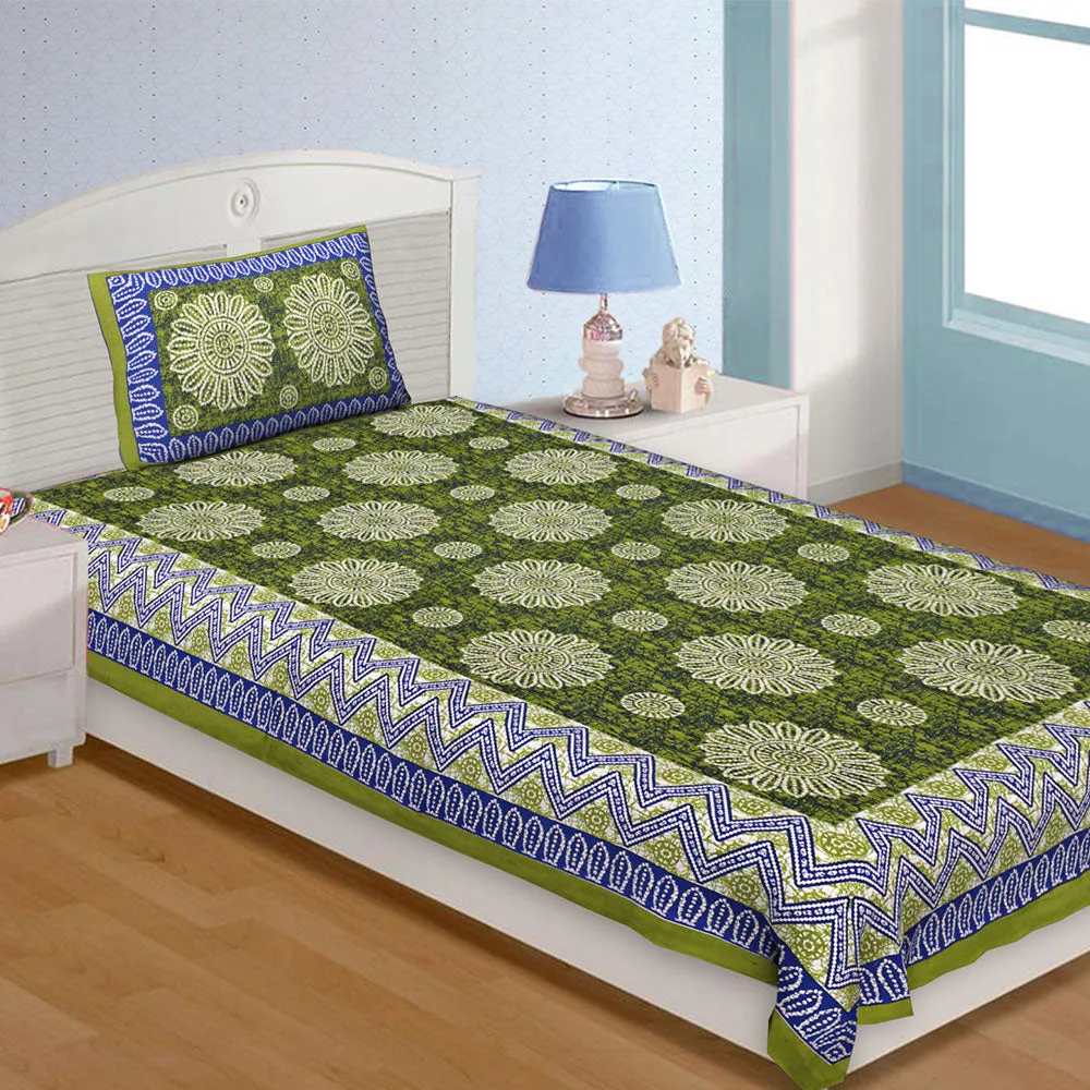 Jaipur Fabric Traditional Designer Super Soft Cotton Single Bedsheet Brown