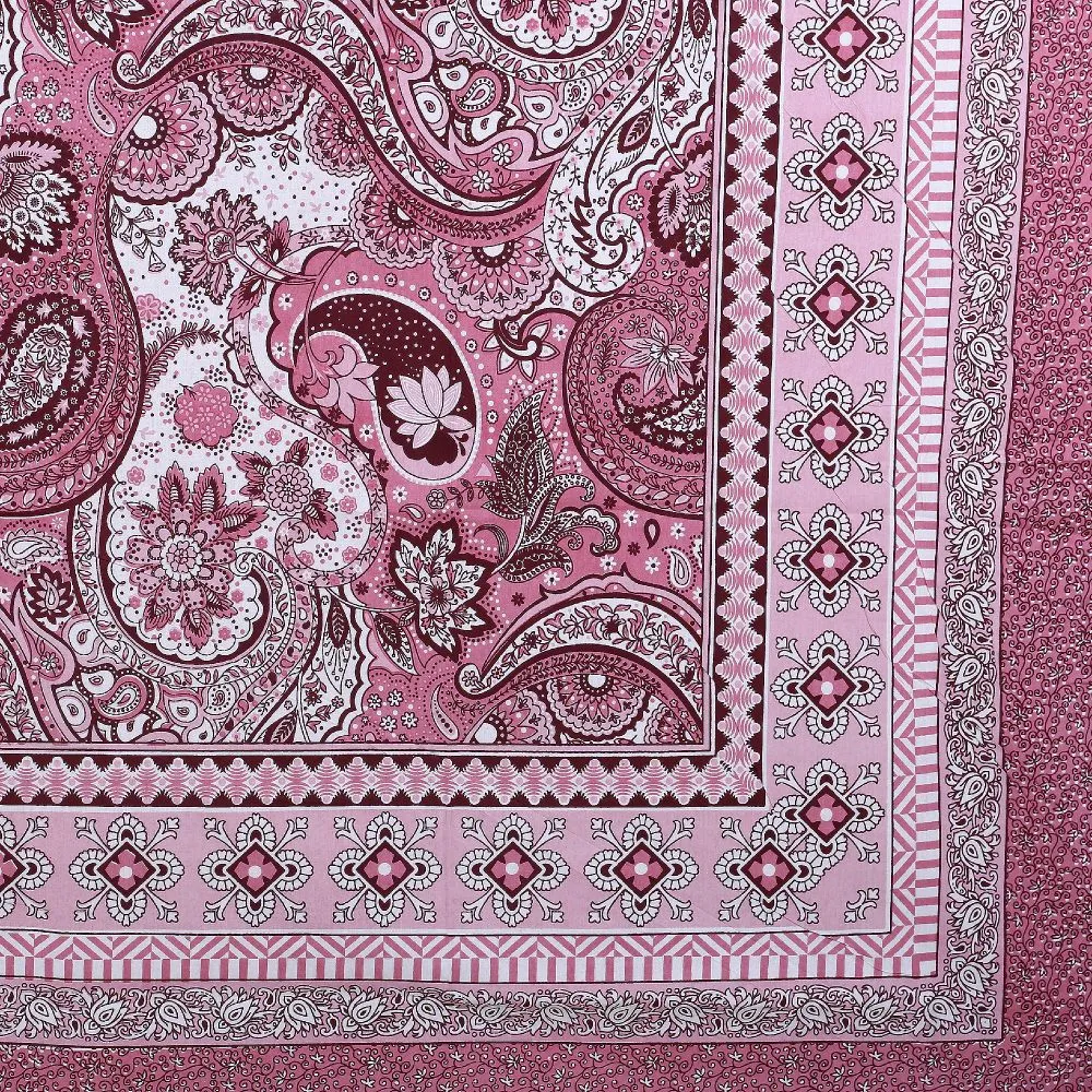 Jaipur Fabric Traditional Ethnic Pink Super Soft Cotton Double Bedsheet