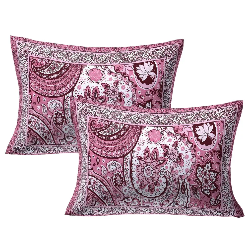Jaipur Fabric Traditional Ethnic Pink Super Soft Cotton Double Bedsheet