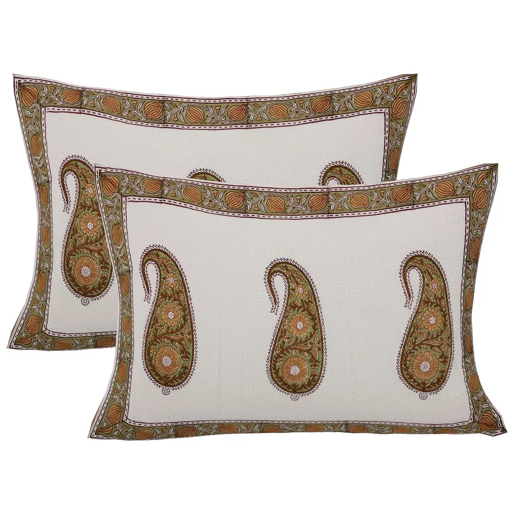 Jaipur Fabric Traditional Paisley Pattern Cotton Double Bedsheet