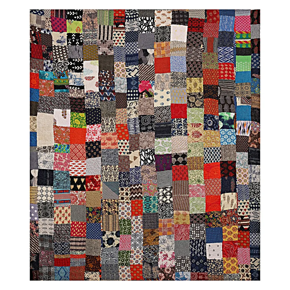 Jaipur Fabric Traditional Patchwork Quilted Pure Cotton Double Bed Summer Blanket