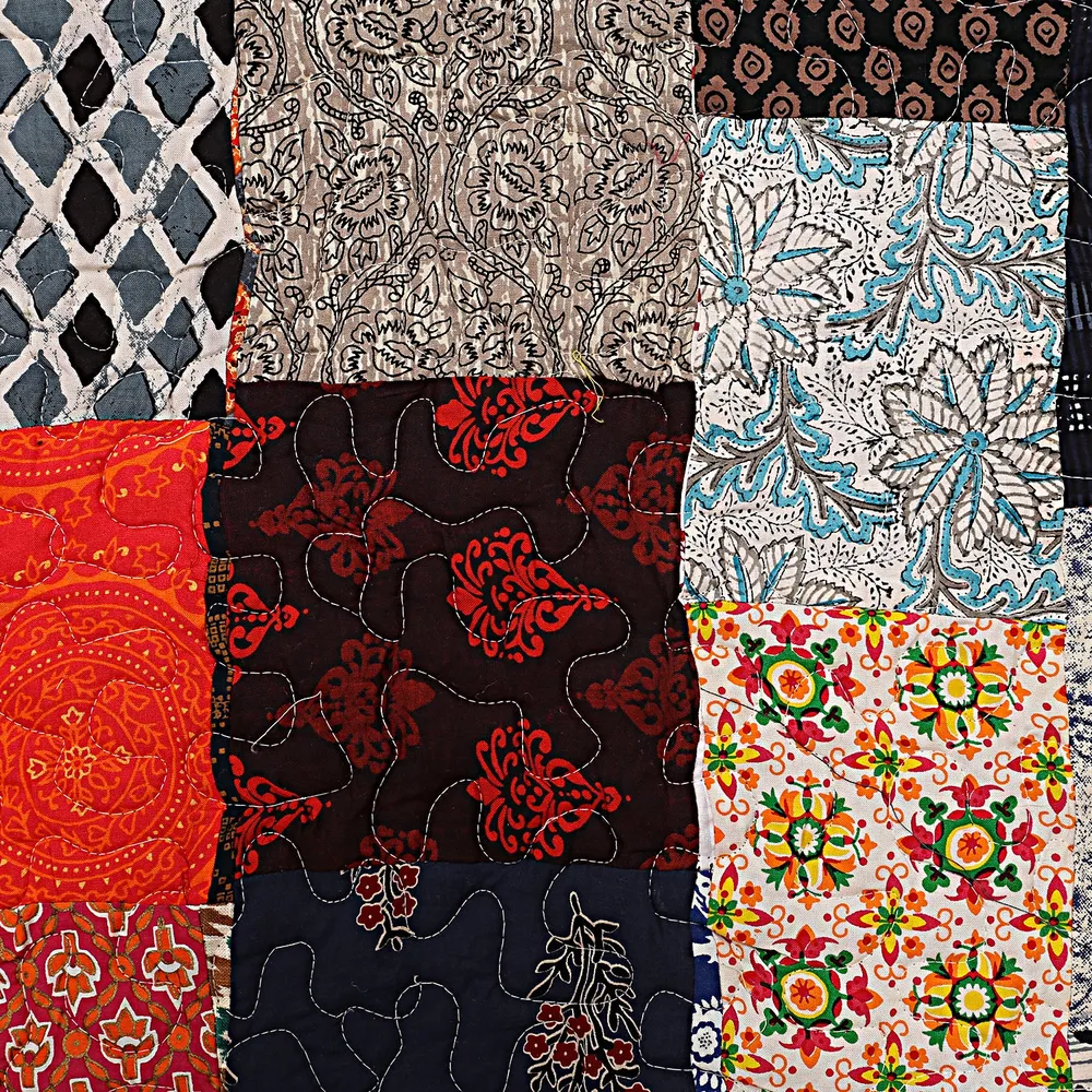 Jaipur Fabric Traditional Patchwork Quilted Pure Cotton Double Bed Summer Blanket