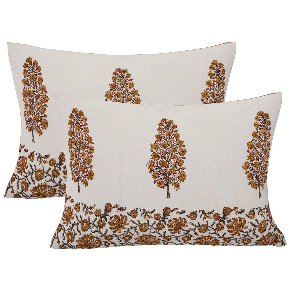 Jaipur Fabric Traditional Tree Hand Block Print Cotton Double Bedsheet