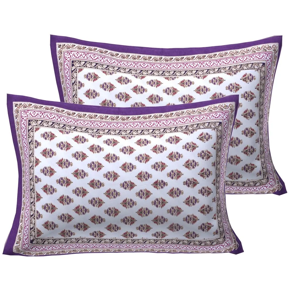 Jaipur Fabric Typical Ethnic Patterned Cotton Double Bedsheet Brown