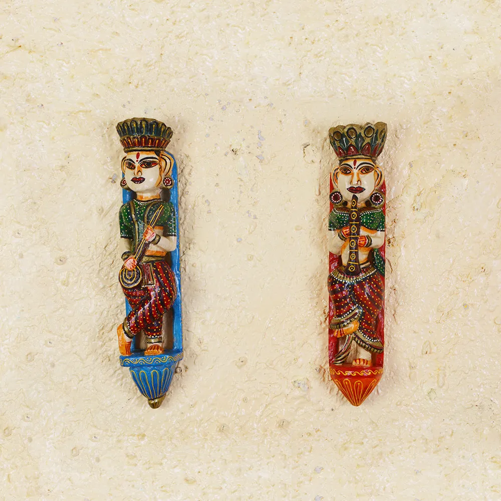 Jaipur Kathputli Themed Set of 2 Wooden Dolls