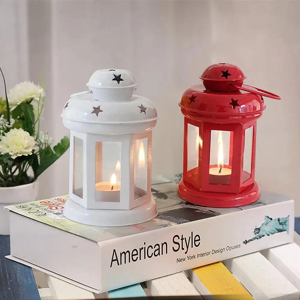 Jazzy Mood Elevating Set Of 2 Lantern Tealight Candle Holder