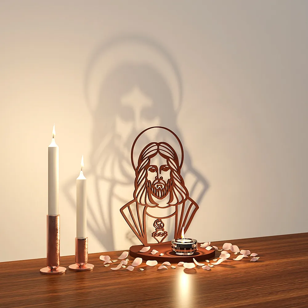 Jesus Christ Shadow Tea Light Holder