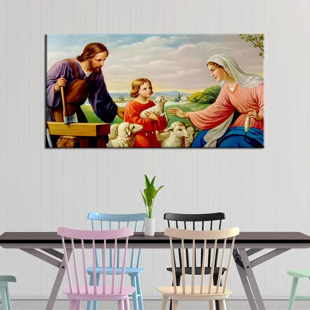 Jesus The Savior Spiritual Big Size Canvas Wall Painting With Wood Frame