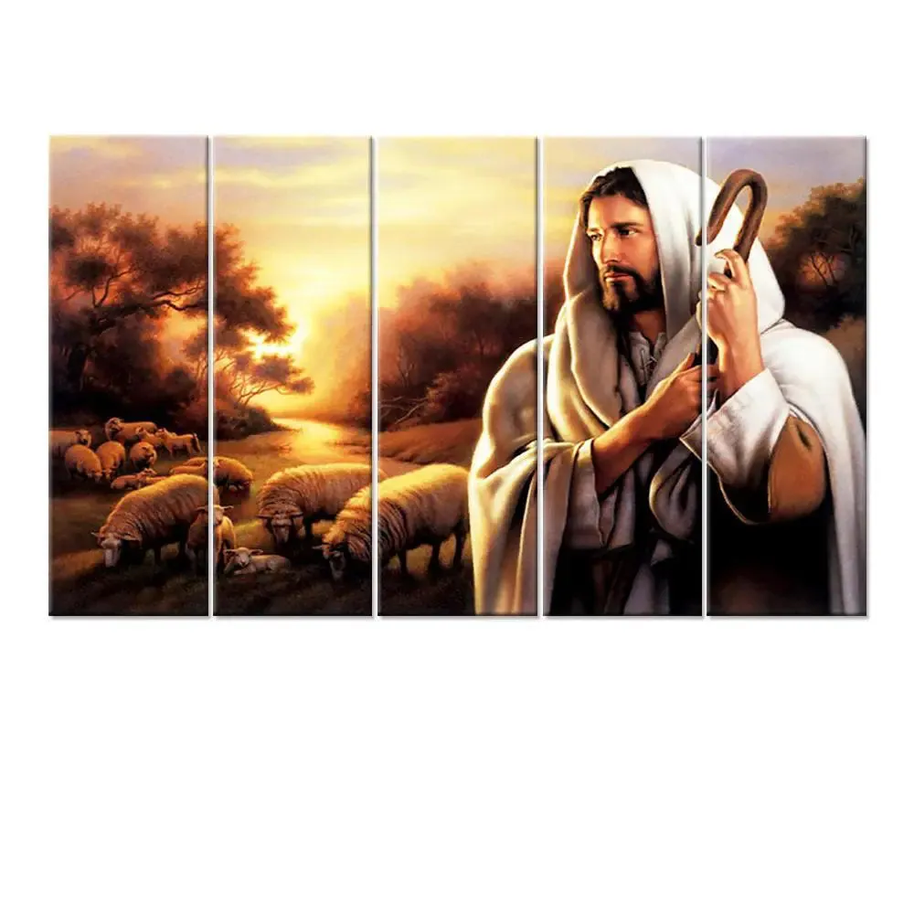 Jesus The Savior Spiritual Wall Painting On Canvas In Multiple Frames