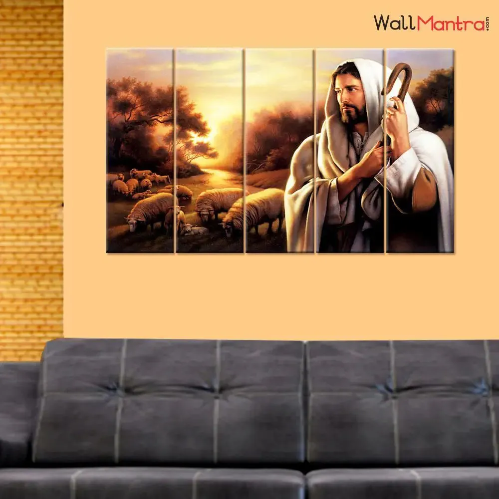Jesus The Savior Spiritual Wall Painting On Canvas In Multiple Frames