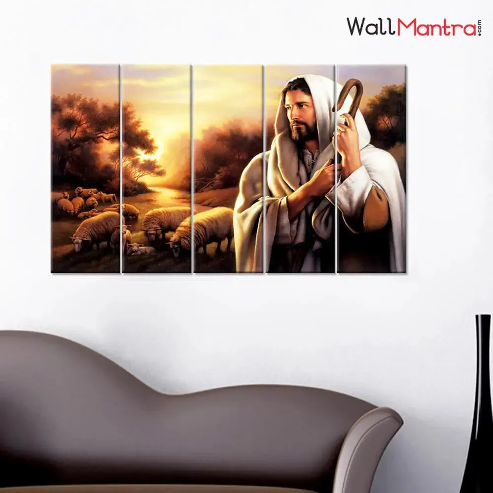 Jesus The Savior Spiritual Wall Painting On Canvas In Multiple Frames
