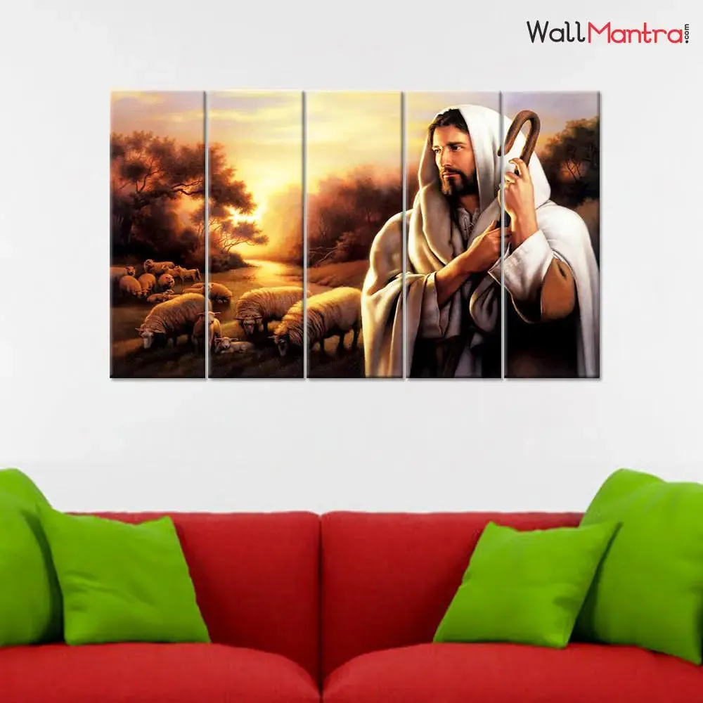 Jesus The Savior Spiritual Wall Painting On Canvas In Multiple Frames