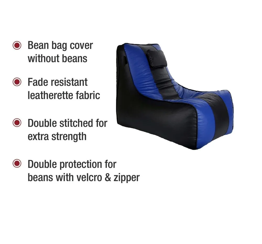 Jumbo Black & Blue  Lounge Bean Bag Cover