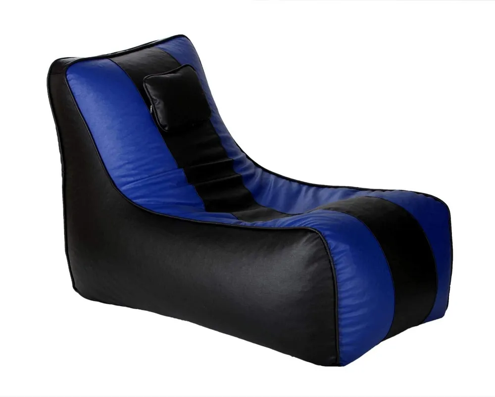 Jumbo Black & Blue  Lounge Bean Bag Cover