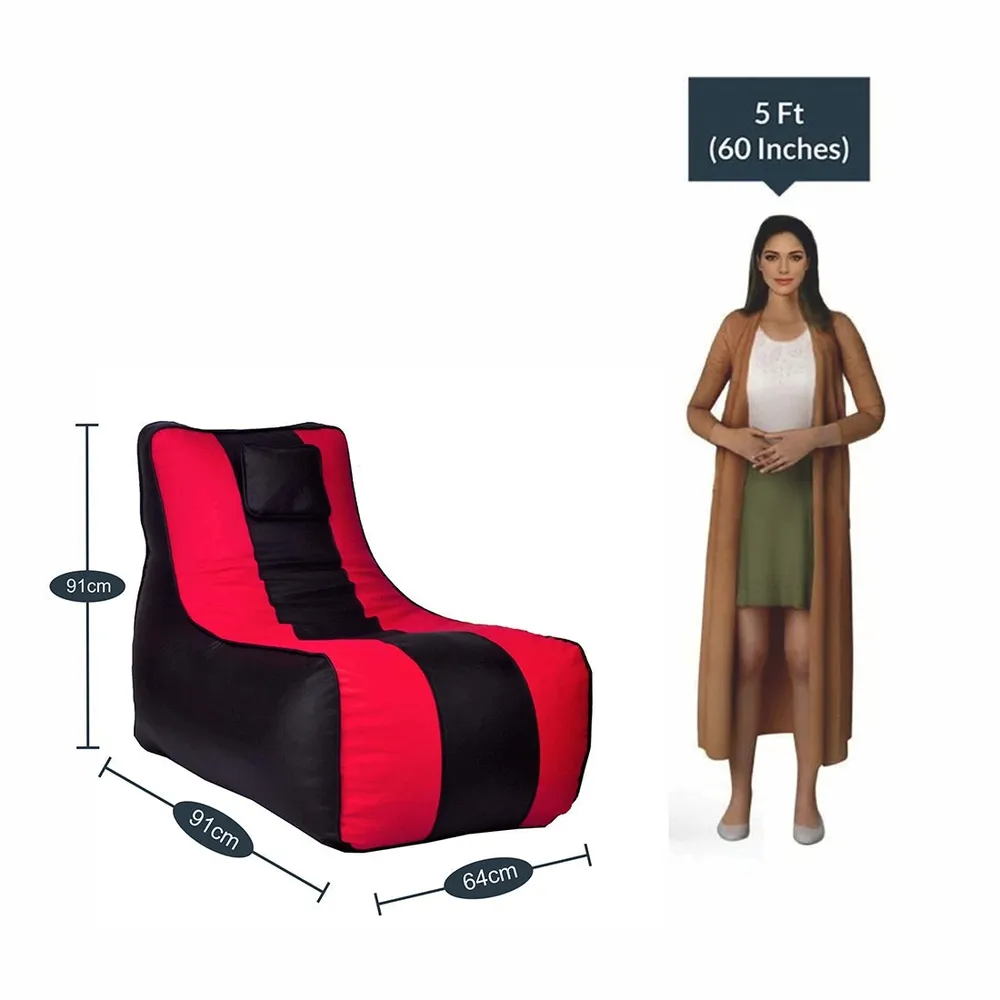 Jumbo Black & Hot Pink  Lounge Bean Bag Cover