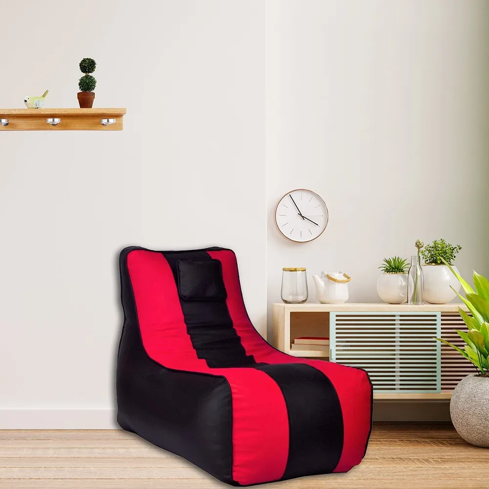 Jumbo Black & Hot Pink  Lounge Bean Bag Cover