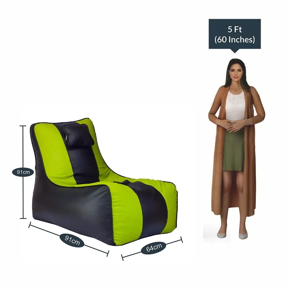 Jumbo Black & Neon Lounge Bean Bag Cover