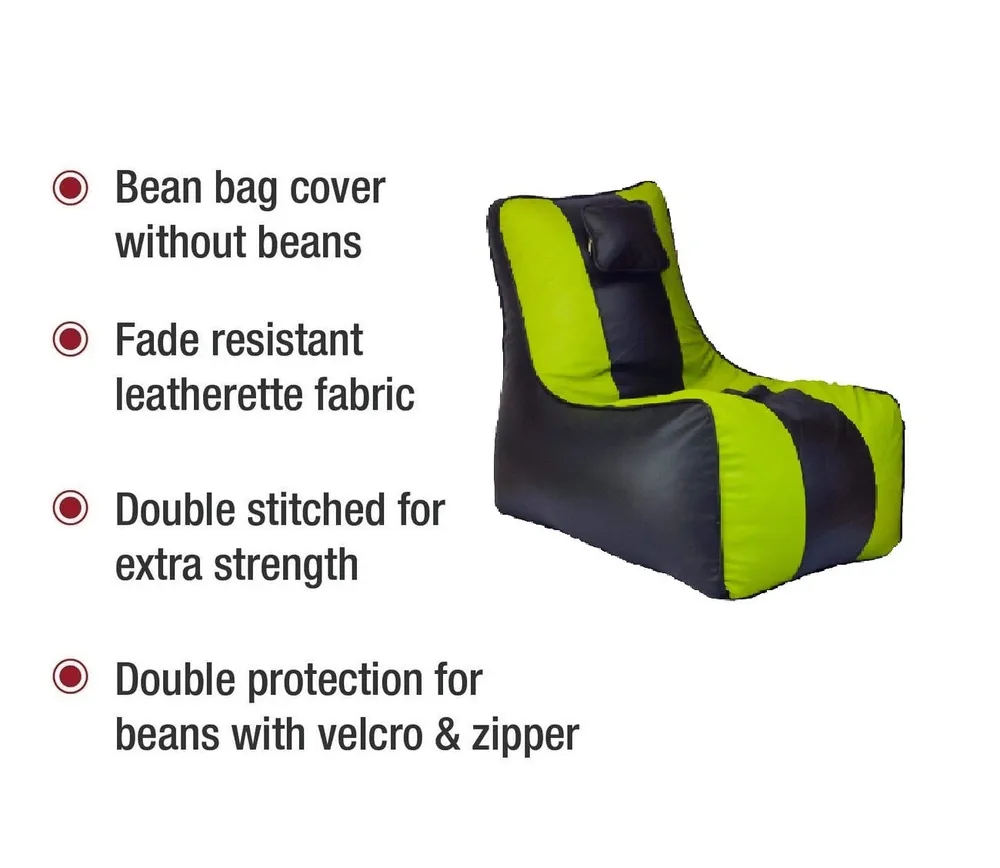 Jumbo Black & Neon Lounge Bean Bag Cover