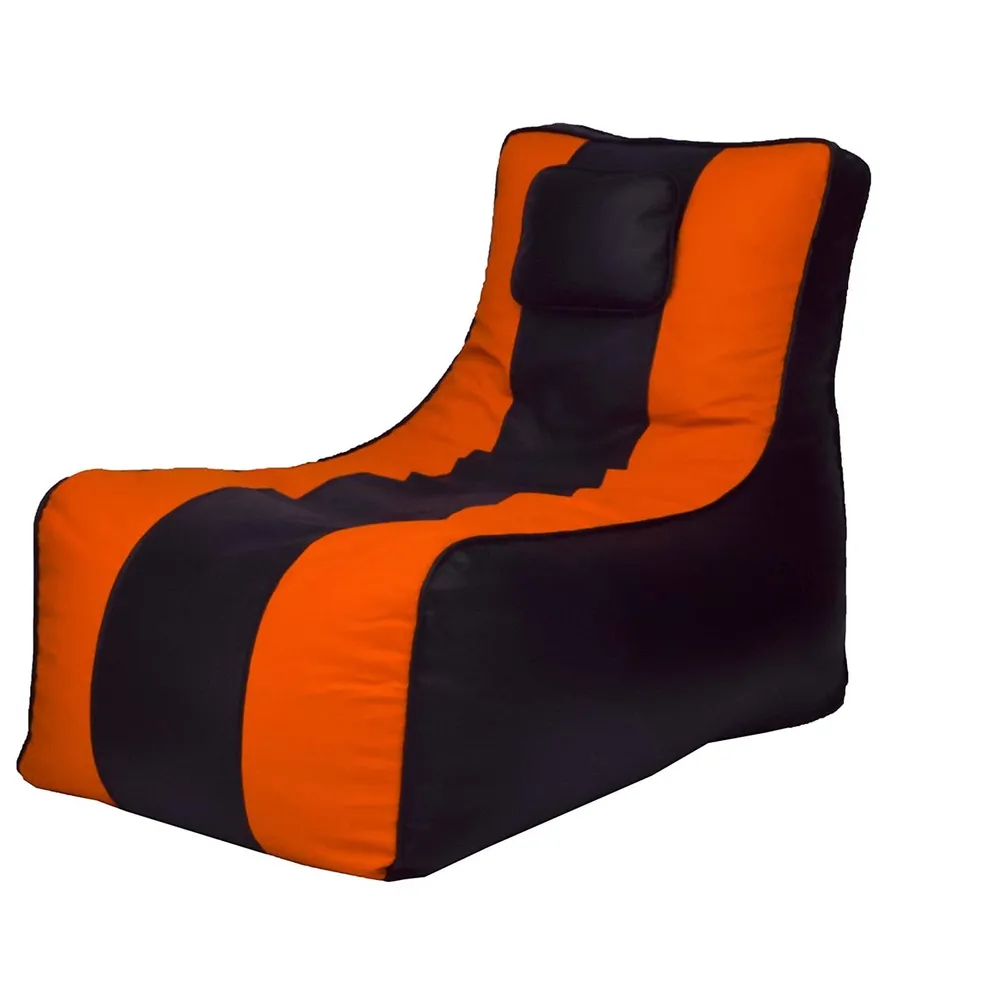 Jumbo Black & Orange Lounge Bean Bag Cover
