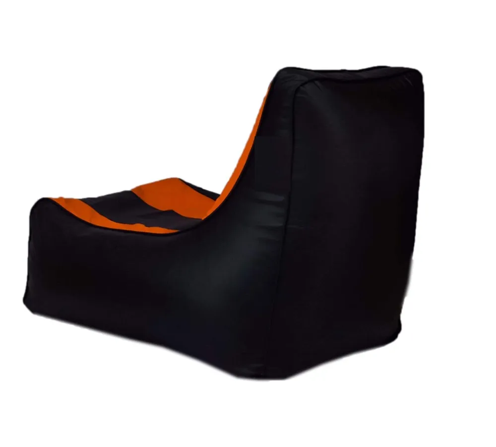 Jumbo Black & Orange Lounge Bean Bag Cover