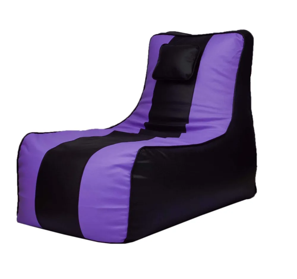 Jumbo Black & Purple Lounge  Bean Bag Cover