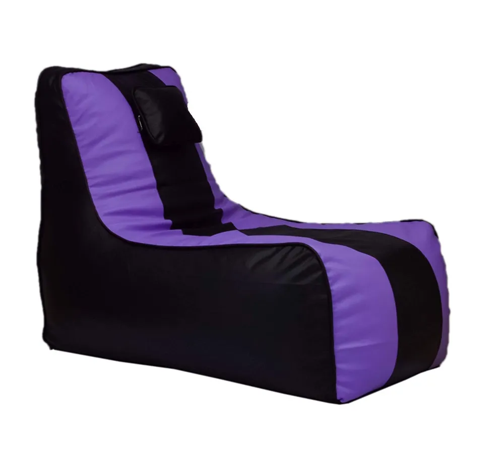 Jumbo Black & Purple Lounge  Bean Bag Cover