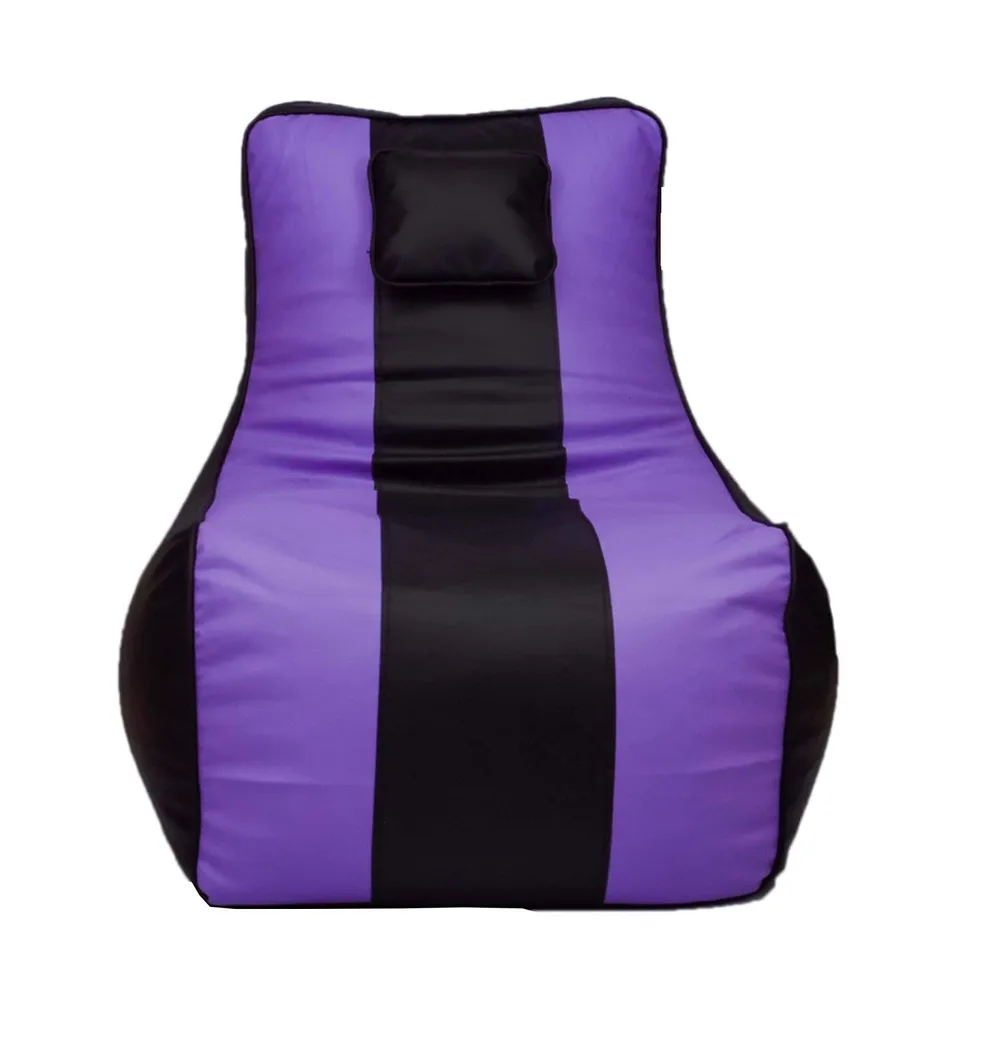 Jumbo Black & Purple Lounge  Bean Bag Cover