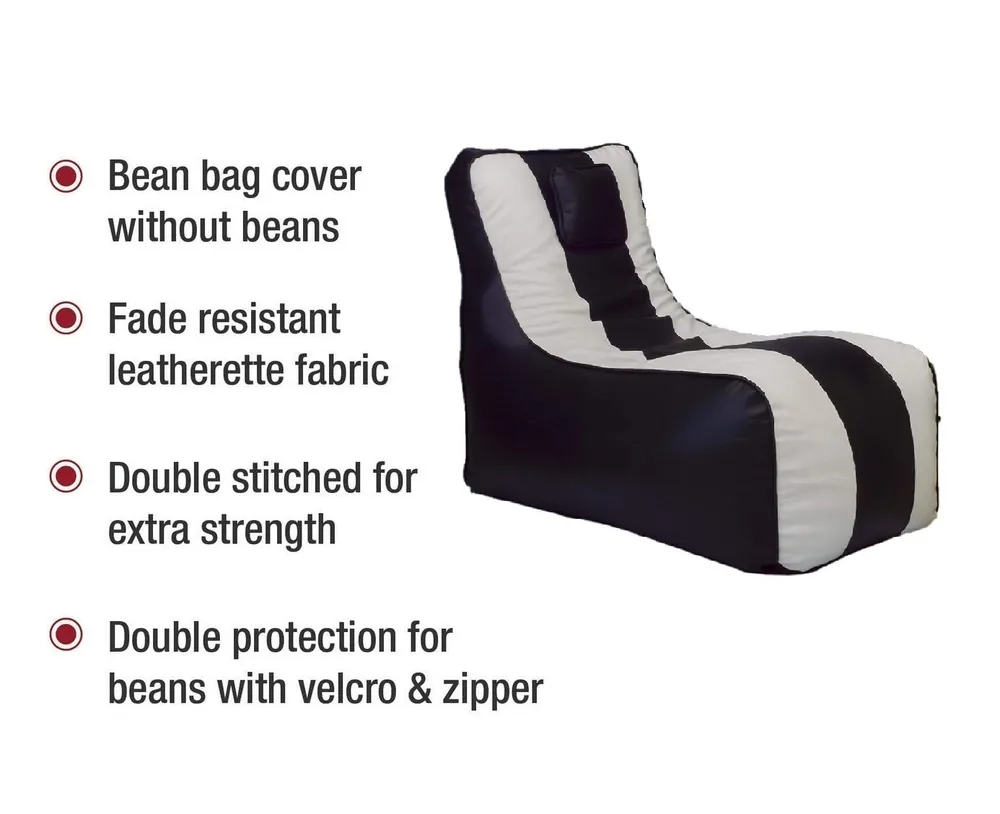 Jumbo Black & White Lounge Bean Bag Cover