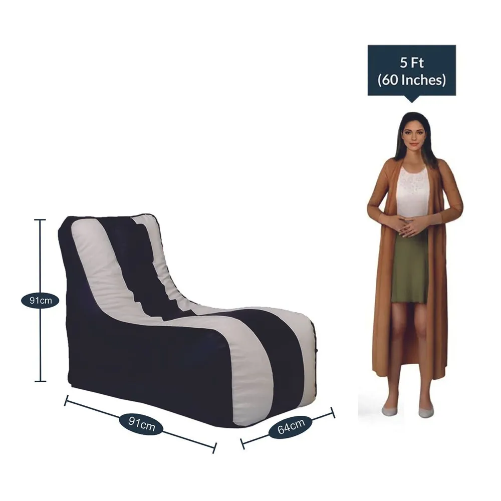 Jumbo Black & White Lounge Bean Bag Cover