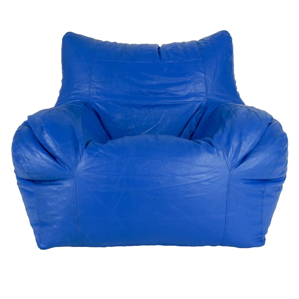 Jumbo Chair Blue Cushiony Armchair Bean Bag Cover