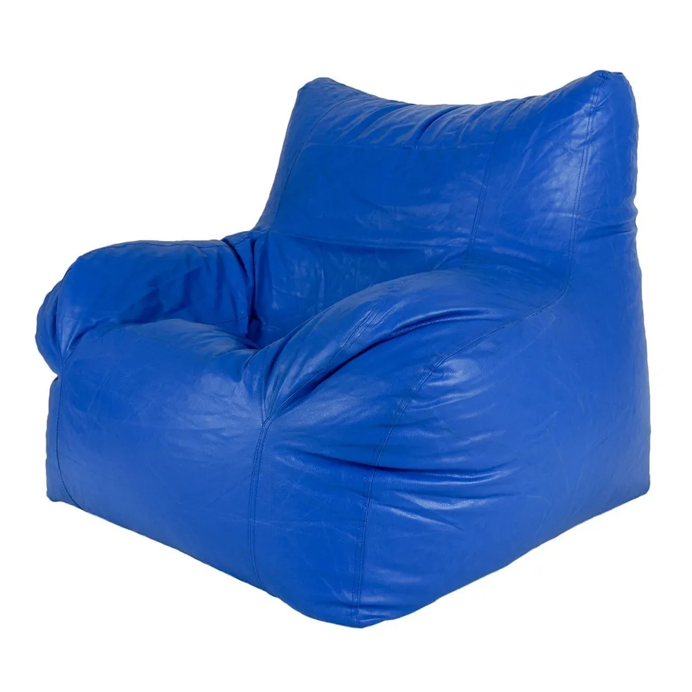 Jumbo Chair Blue Cushiony Armchair Bean Bag Cover